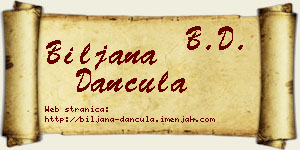 Biljana Dančula vizit kartica
